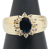 K18YG イエローゴールド サファイア1.04ct ダイヤ0.164ct リング 指輪 レディース 11.5号 【中古】